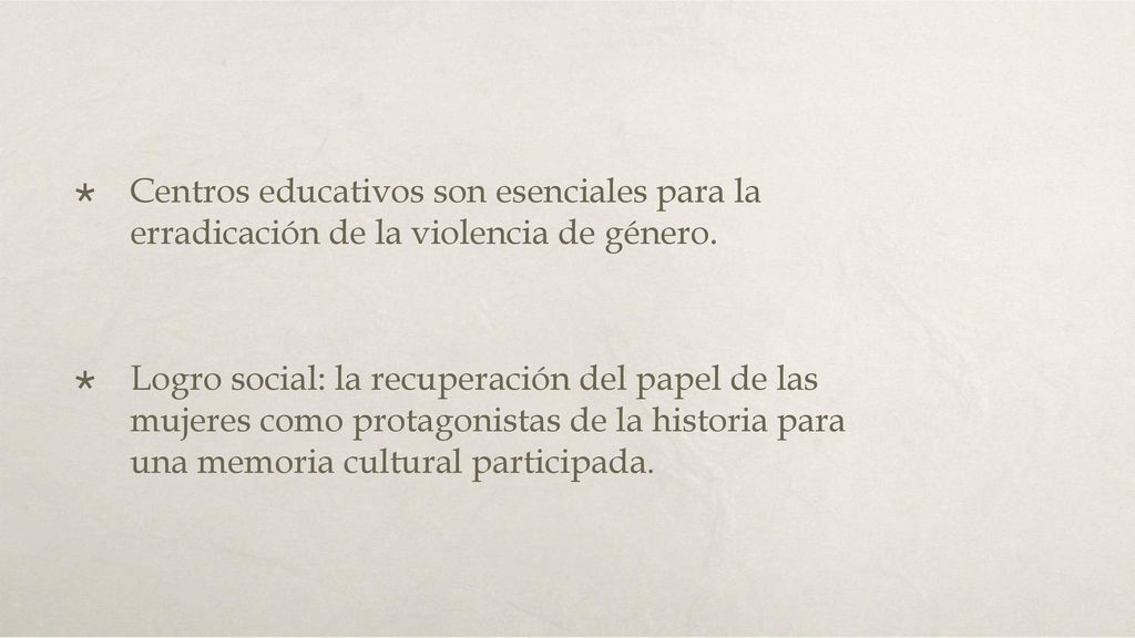 Centros educativos son esenciales para la erradicación de la violencia de género.