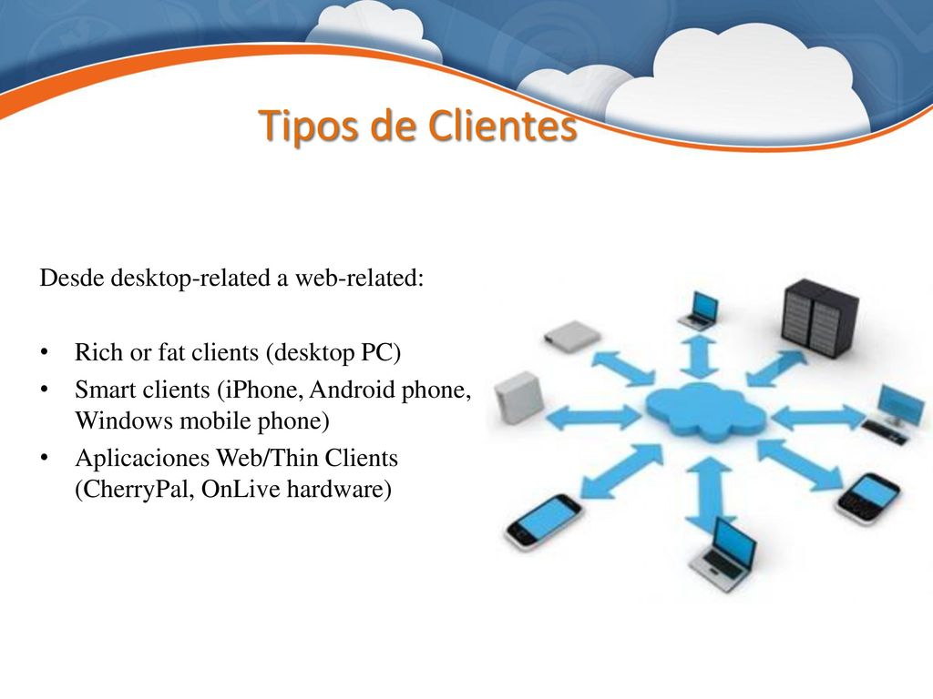 Tipos de Clientes Desde desktop-related a web-related: