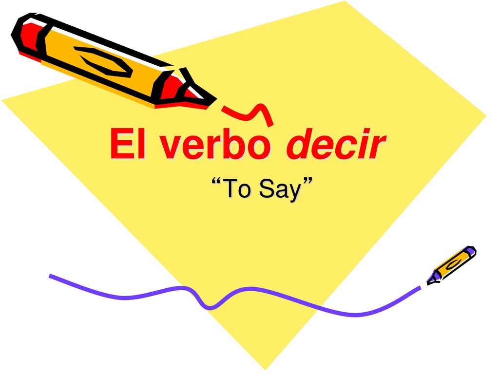 El verbo decir To Say Ch. 1 - The Verb Decir
