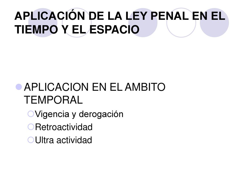 APLICACIÓN DE LA LEY PENAL EN EL TIEMPO Y EL ESPACIO