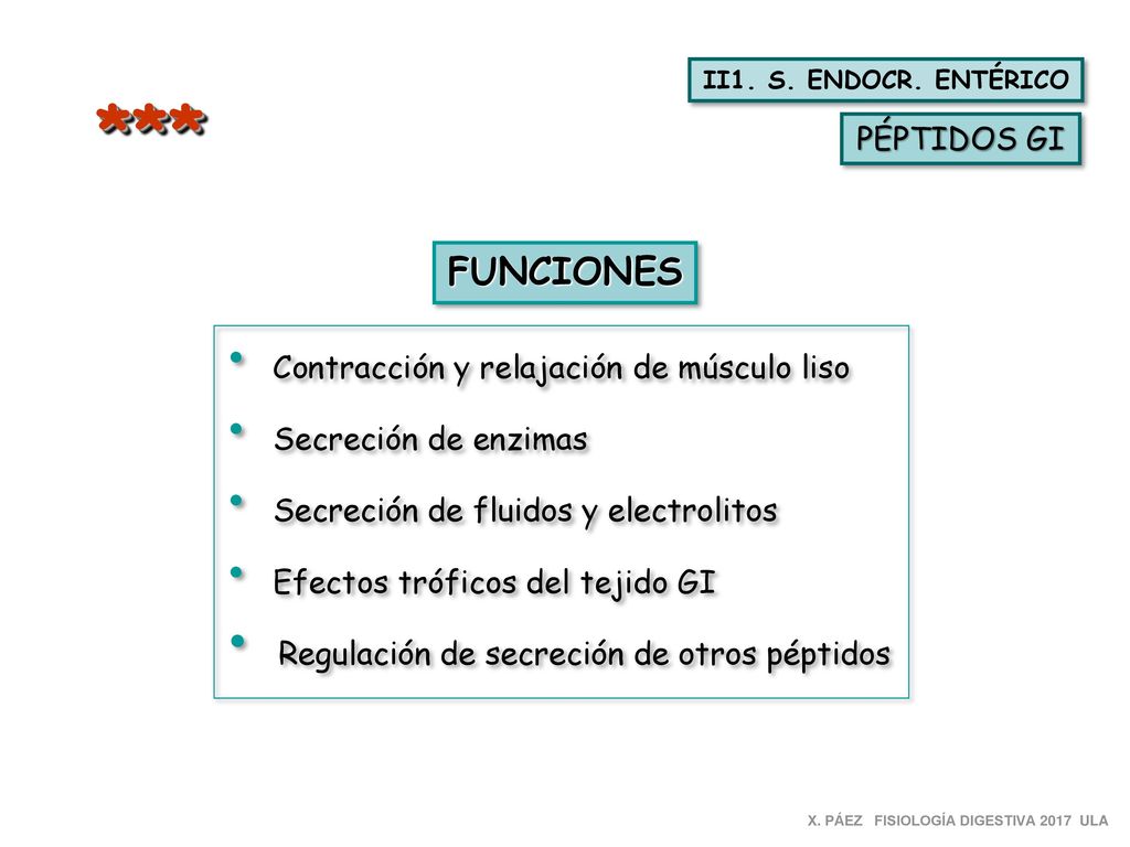 *** FUNCIONES PÉPTIDOS GI Regulación de secreción de otros péptidos