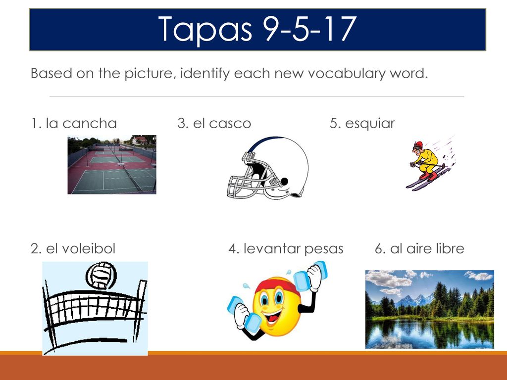 Tapas Based on the picture, identify each new vocabulary word.