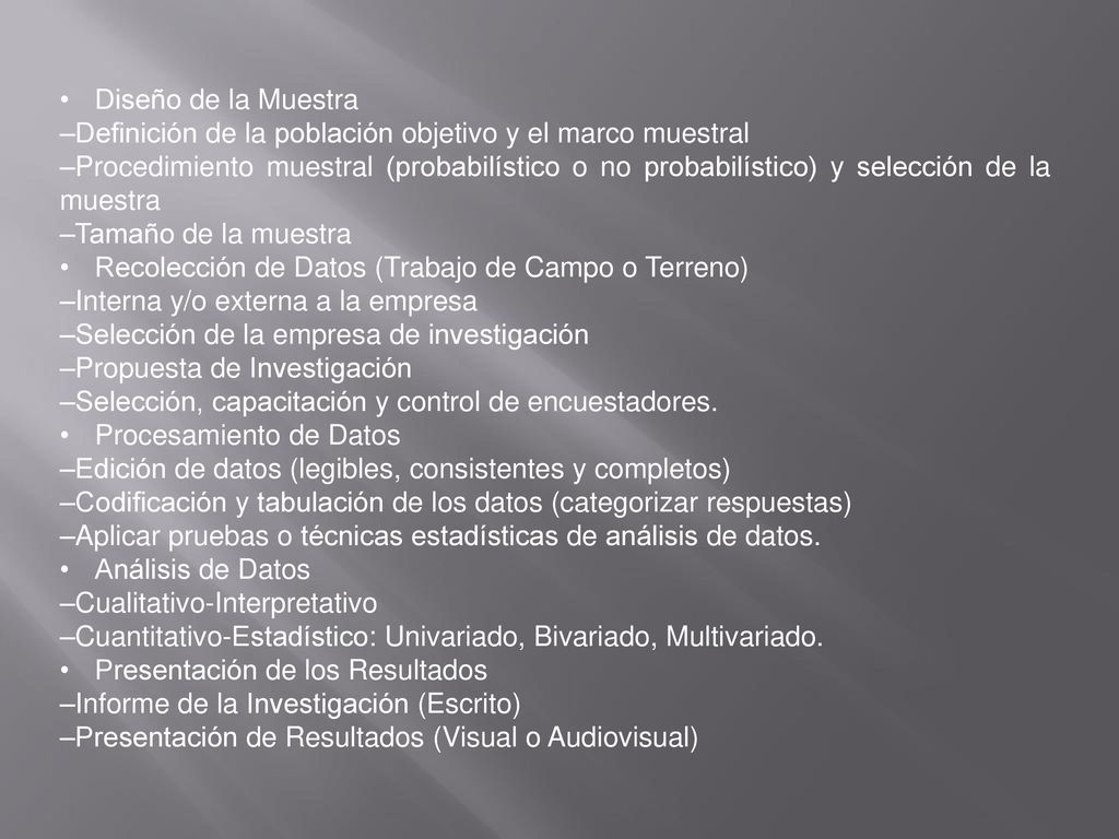 Diseño de la Muestra –Definición de la población objetivo y el marco muestral.