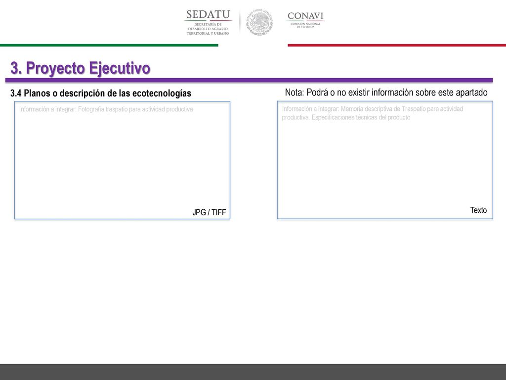 3. Proyecto Ejecutivo 3.4 Planos o descripción de las ecotecnologías