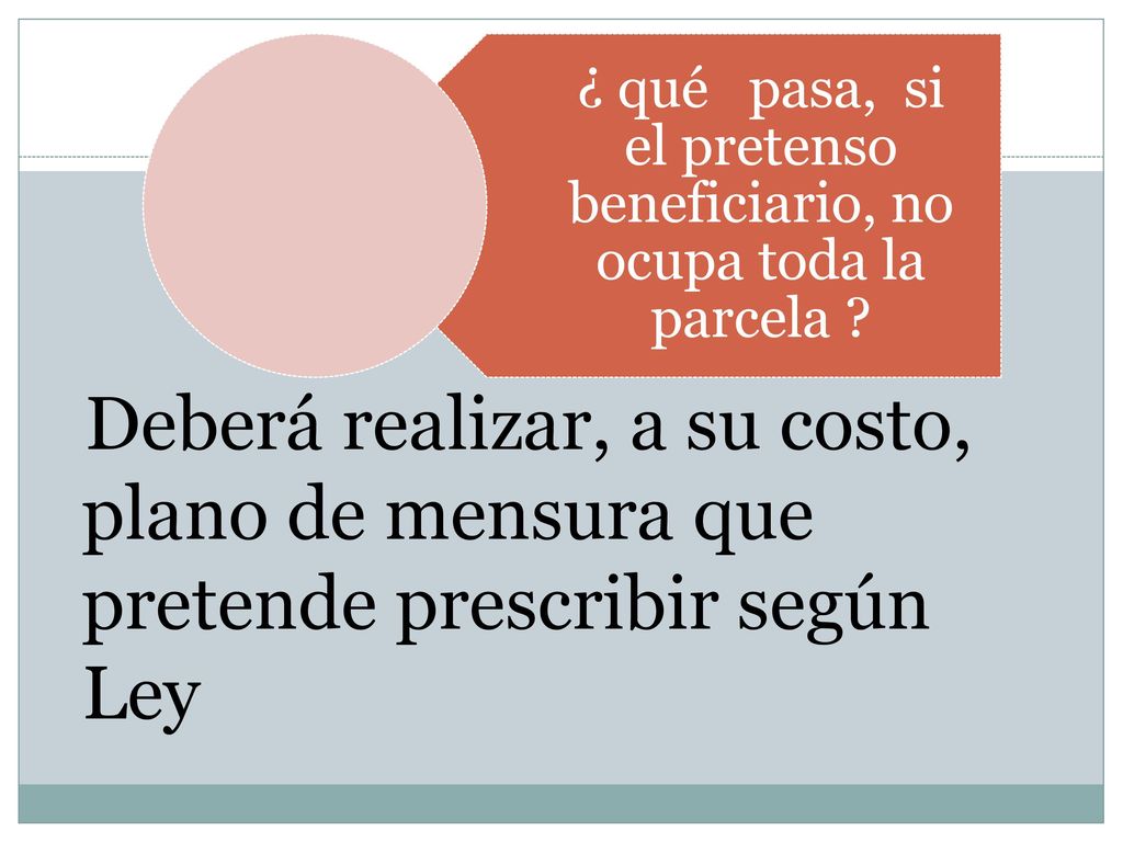 ¿ qué pasa, si el pretenso beneficiario, no ocupa toda la parcela