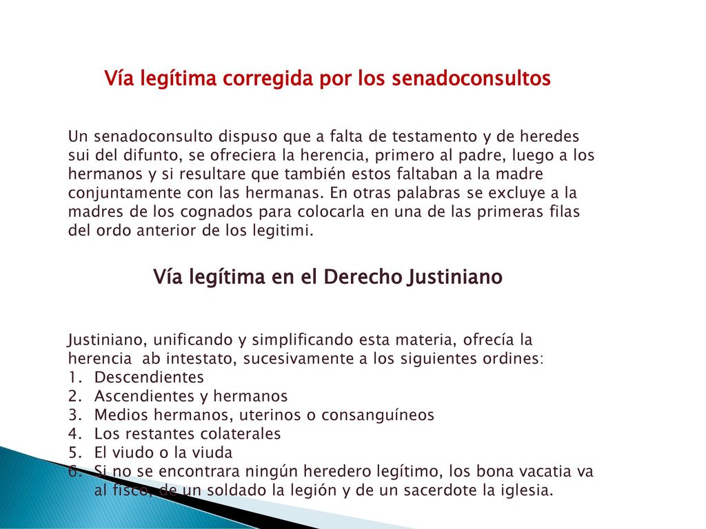 Vía legítima corregida por los senadoconsultos