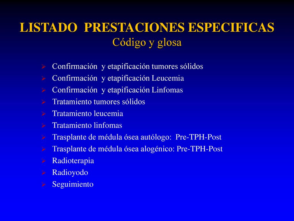 LISTADO PRESTACIONES ESPECIFICAS Código y glosa