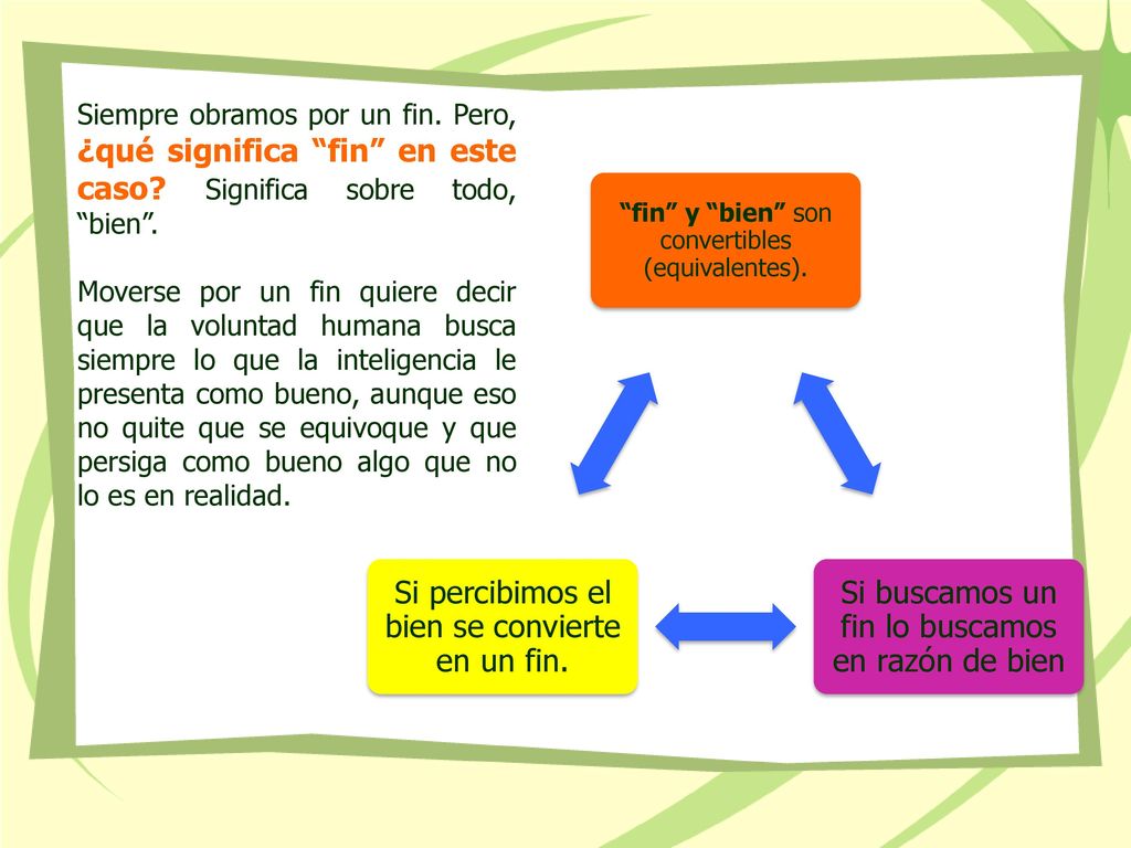 Si buscamos un fin lo buscamos en razón de bien