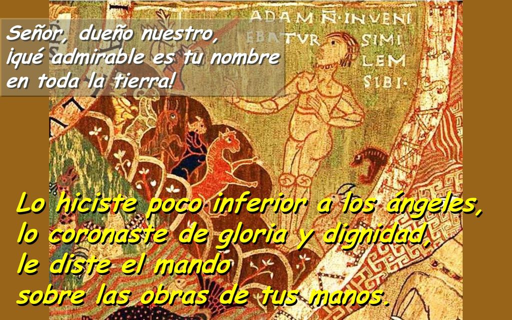 Señor, dueño nuestro, ¡qué admirable es tu nombre. en toda la tierra!