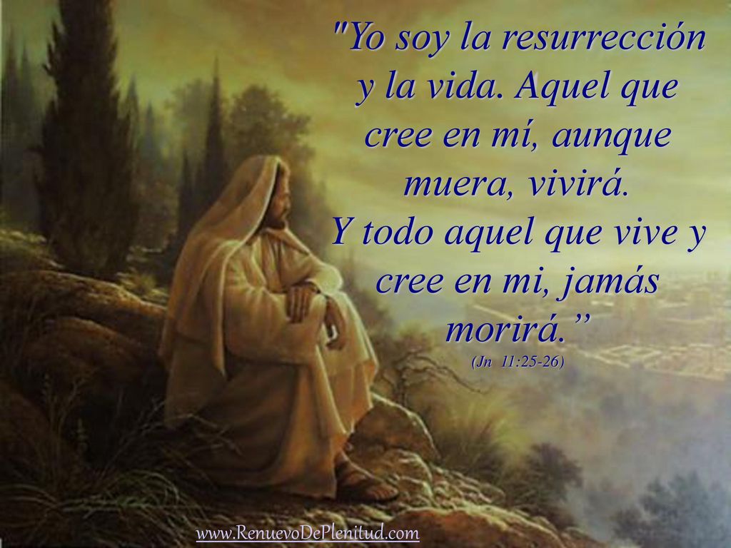 Y todo aquel que vive y cree en mi, jamás morirá.