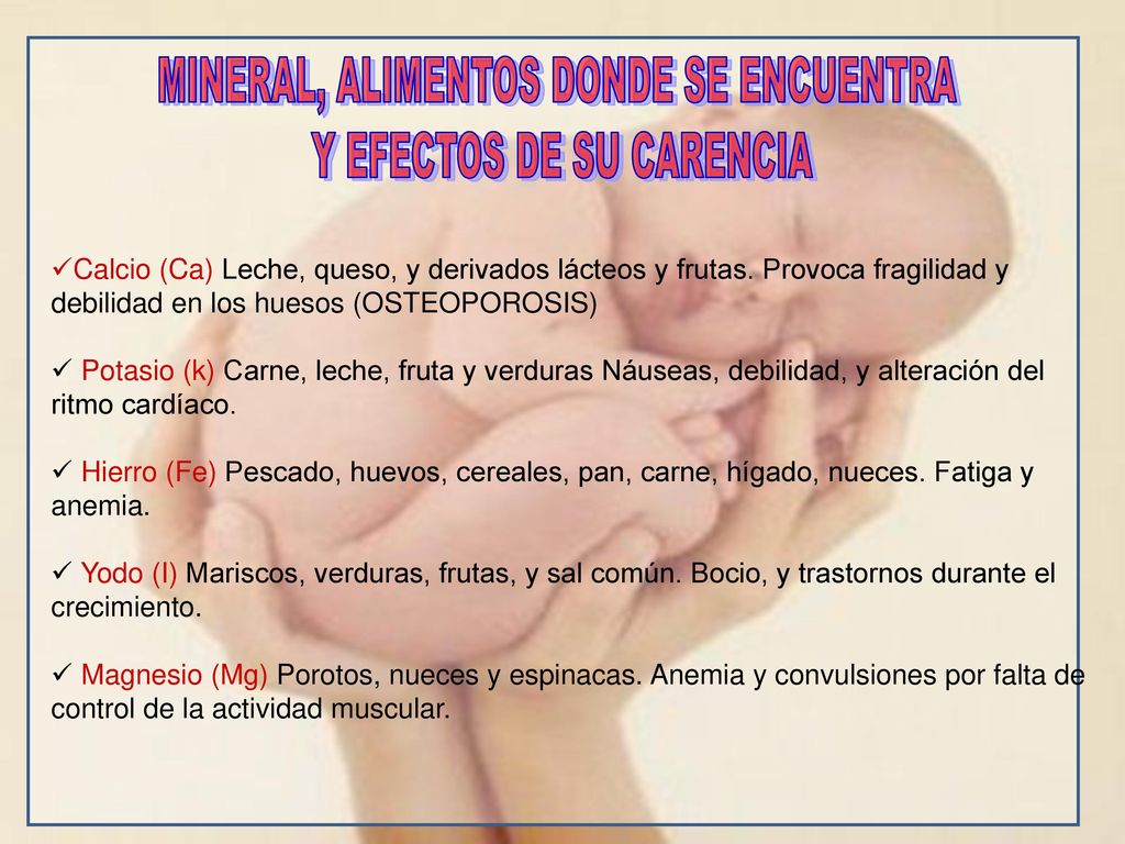 MINERAL, ALIMENTOS DONDE SE ENCUENTRA Y EFECTOS DE SU CARENCIA