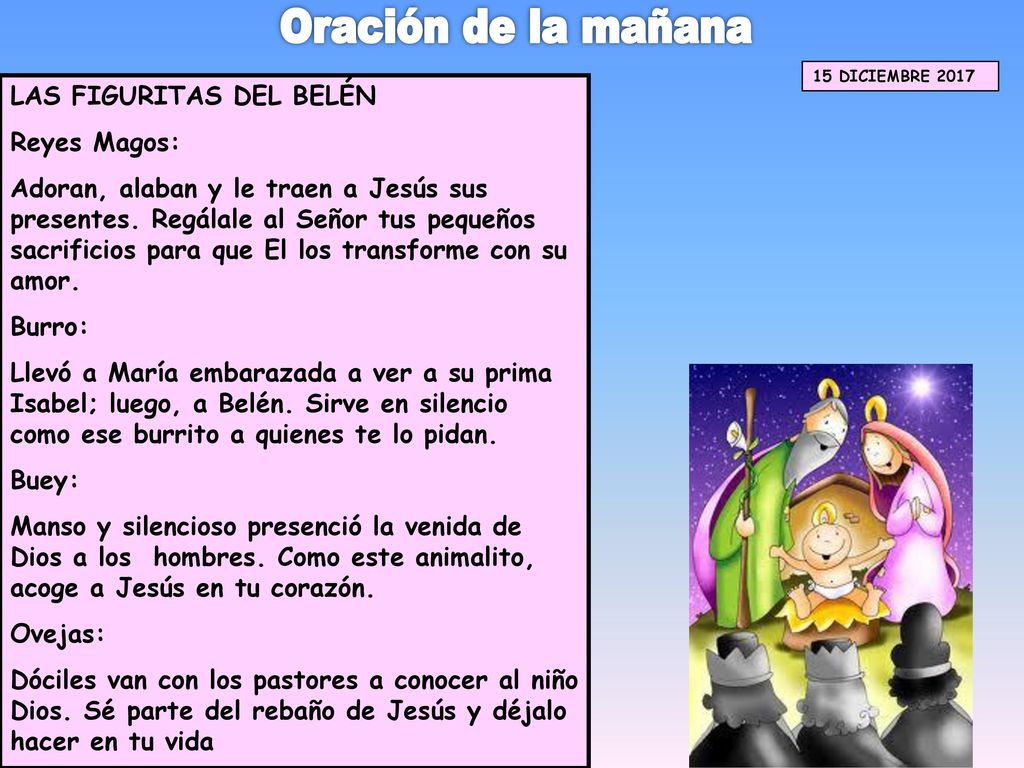 Oración de la mañana LAS FIGURITAS DEL BELÉN Reyes Magos: