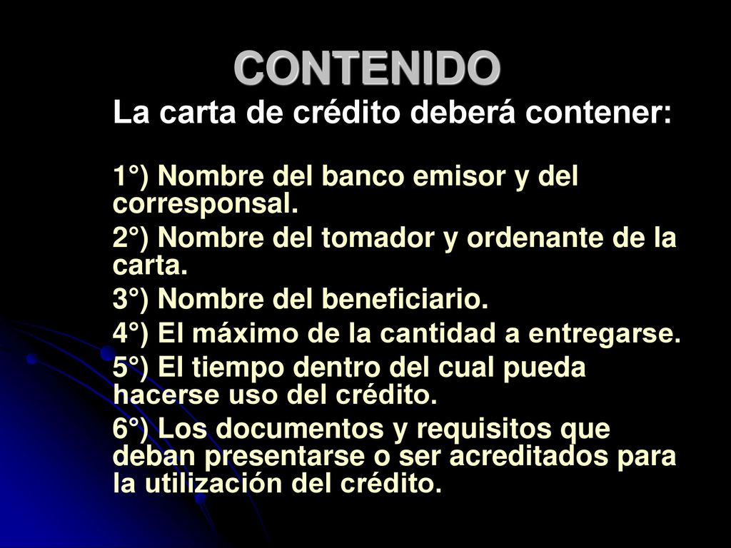 CONTENIDO 1°) Nombre del banco emisor y del corresponsal.