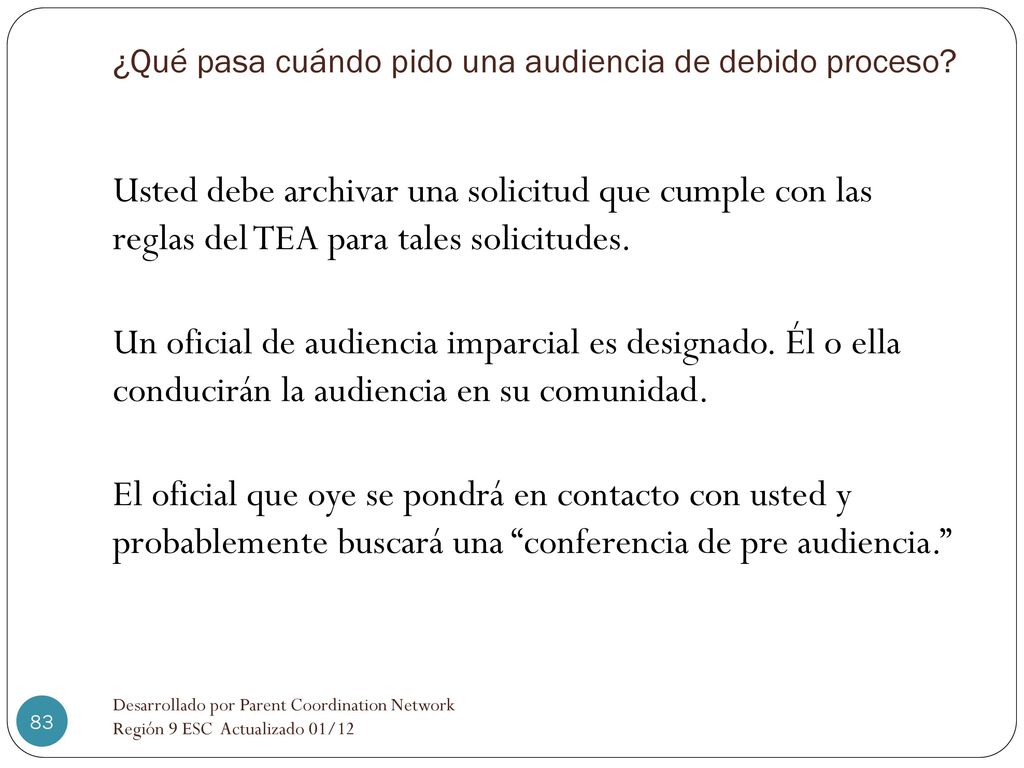 ¿Qué pasa cuándo pido una audiencia de debido proceso