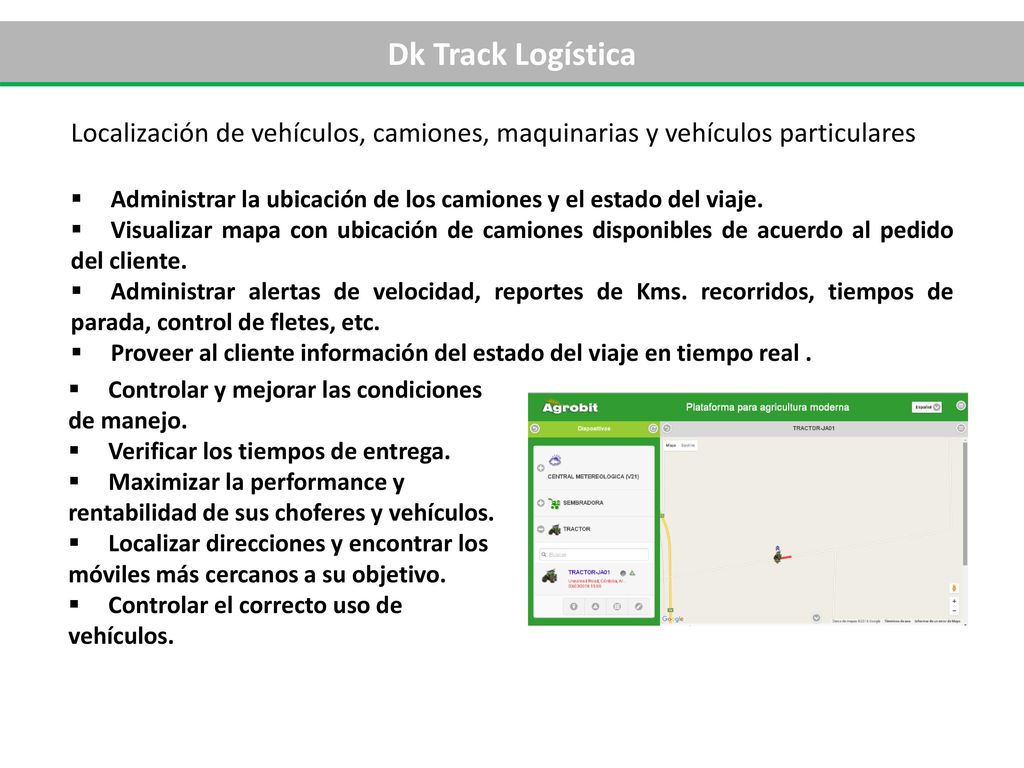 Dk Track Logística Localización de vehículos, camiones, maquinarias y vehículos particulares.