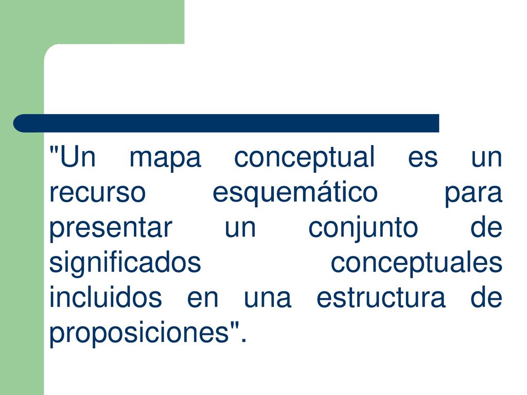 Un mapa conceptual es un recurso esquemático para presentar un conjunto de significados conceptuales incluidos en una estructura de proposiciones .