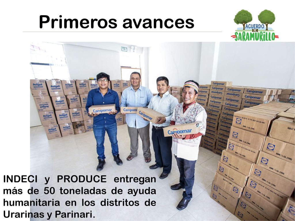 Primeros avances INDECI y PRODUCE entregan más de 50 toneladas de ayuda humanitaria en los distritos de Urarinas y Parinari.