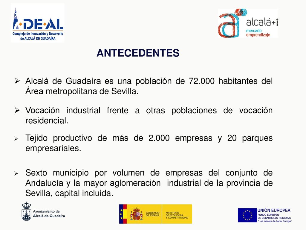 ANTECEDENTES Alcalá de Guadaíra es una población de habitantes del Área metropolitana de Sevilla.