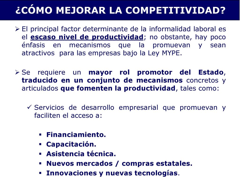 ¿CÓMO MEJORAR LA COMPETITIVIDAD