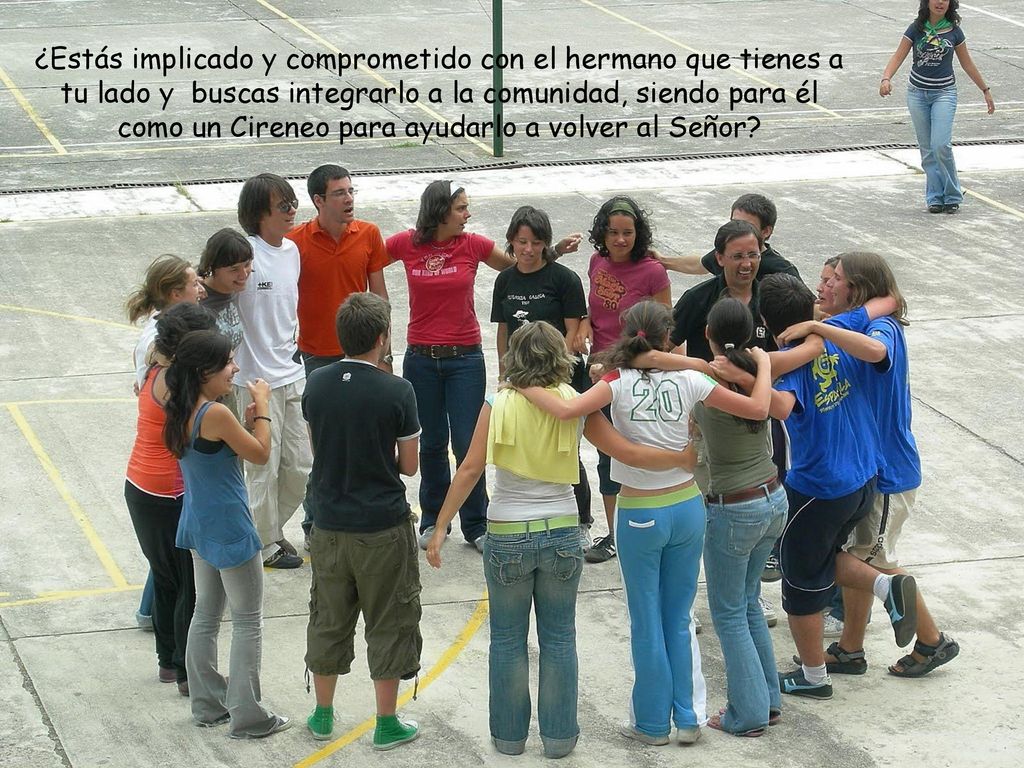 ¿Estás implicado y comprometido con el hermano que tienes a tu lado y buscas integrarlo a la comunidad, siendo para él como un Cireneo para ayudarlo a volver al Señor