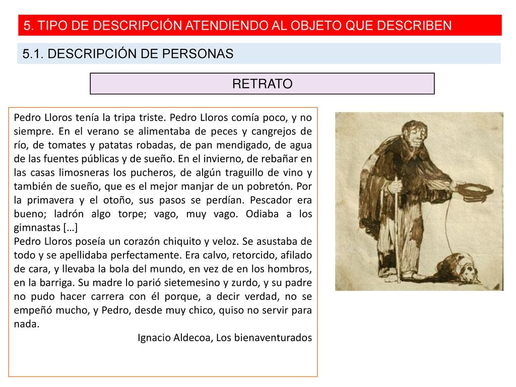 5. TIPO DE DESCRIPCIÓN ATENDIENDO AL OBJETO QUE DESCRIBEN