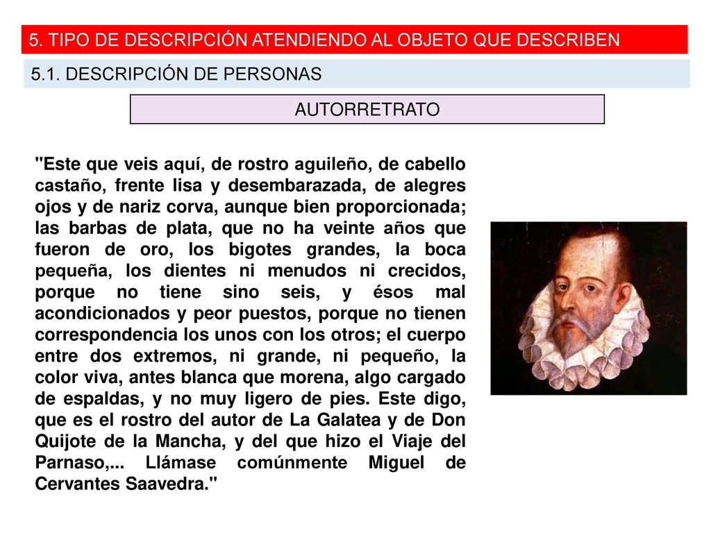 5. TIPO DE DESCRIPCIÓN ATENDIENDO AL OBJETO QUE DESCRIBEN