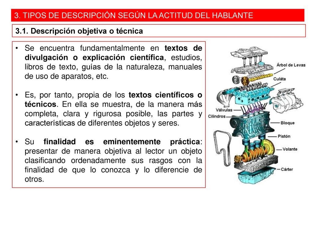 3. TIPOS DE DESCRIPCIÓN SEGÚN LA ACTITUD DEL HABLANTE