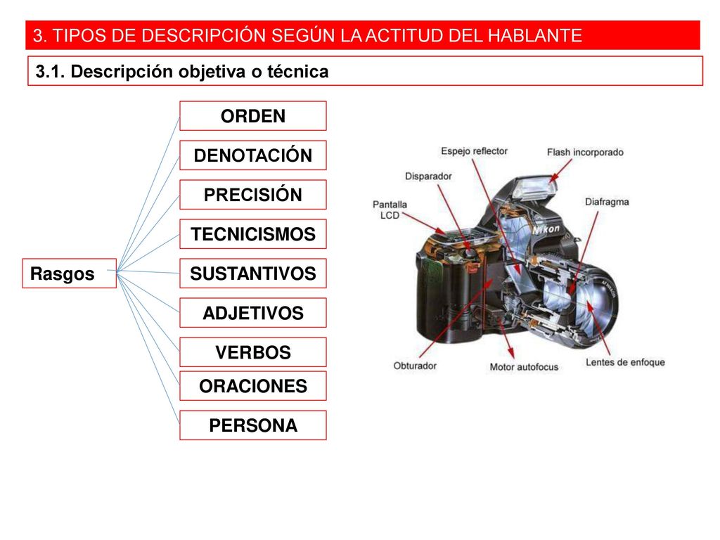 3. TIPOS DE DESCRIPCIÓN SEGÚN LA ACTITUD DEL HABLANTE