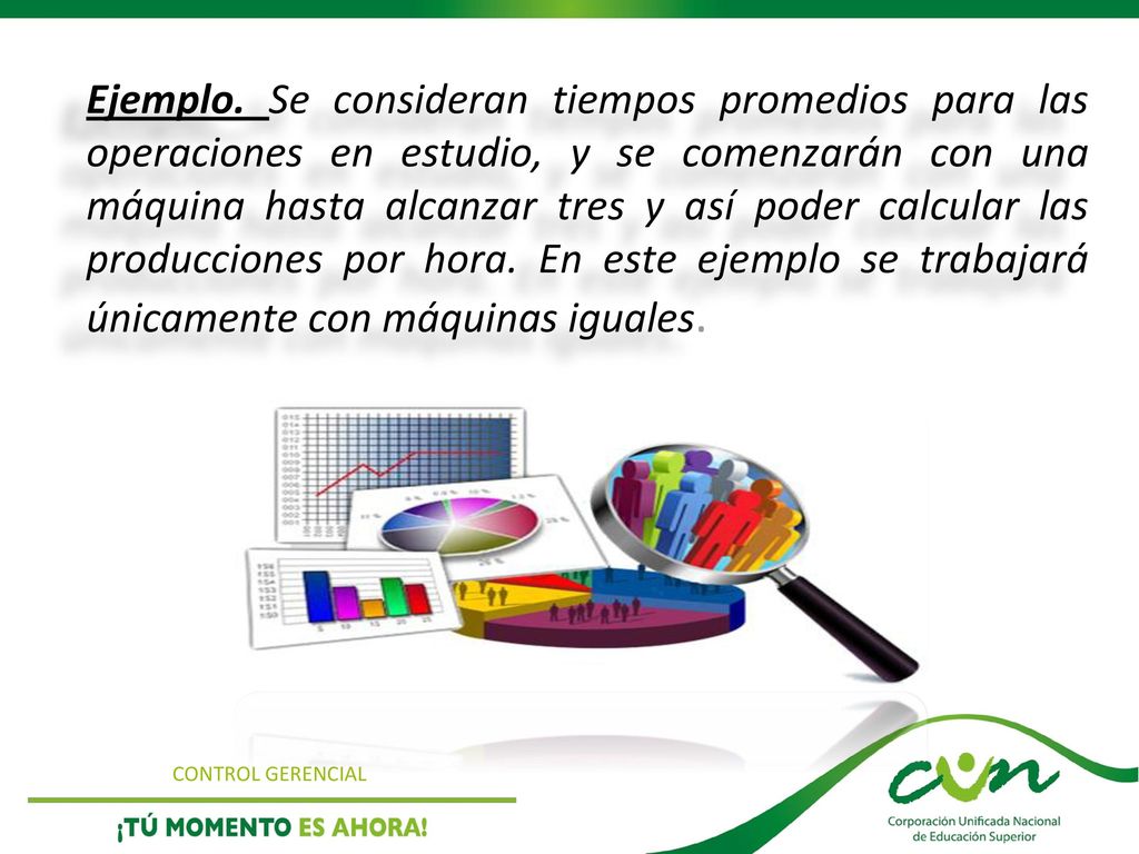 Ejemplo. Se consideran tiempos promedios para las operaciones en estudio, y se comenzarán con una máquina hasta alcanzar tres y así poder calcular las producciones por hora. En este ejemplo se trabajará únicamente con máquinas iguales.