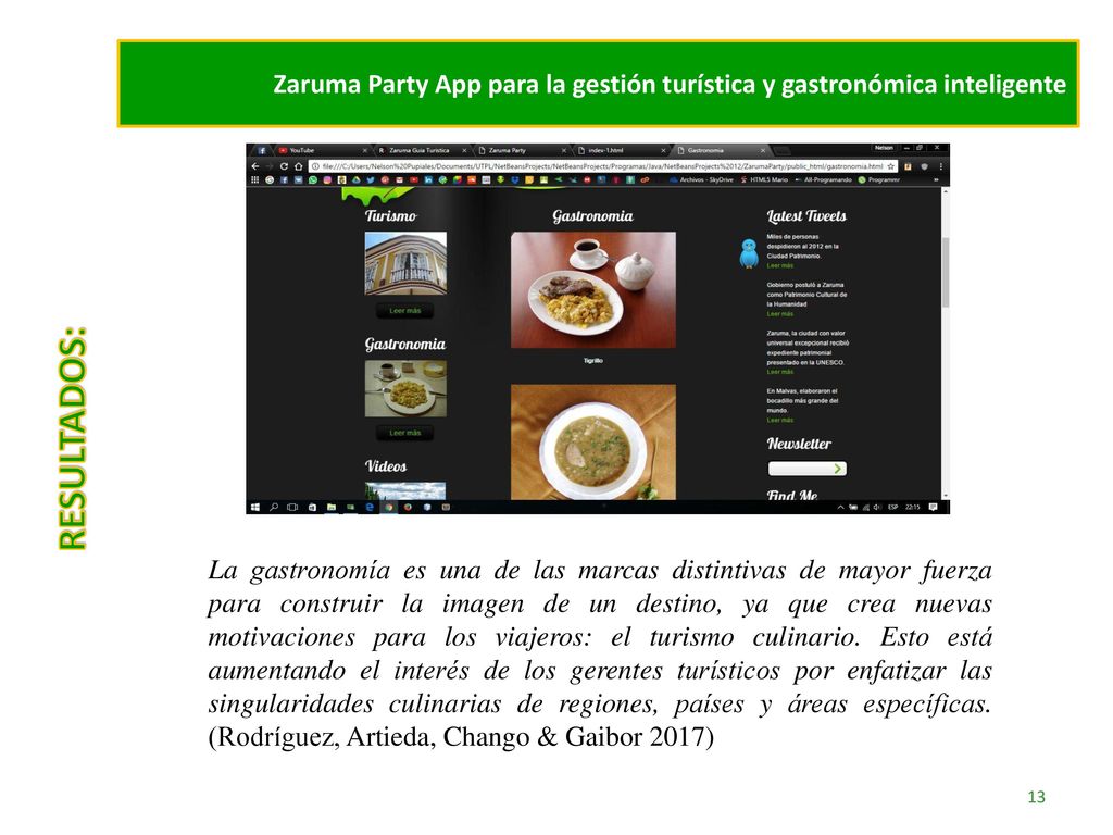 Zaruma Party App para la gestión turística y gastronómica inteligente