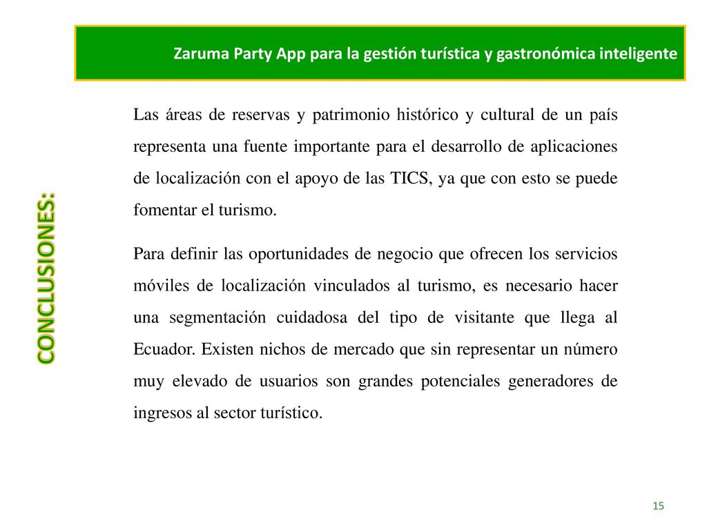 Zaruma Party App para la gestión turística y gastronómica inteligente
