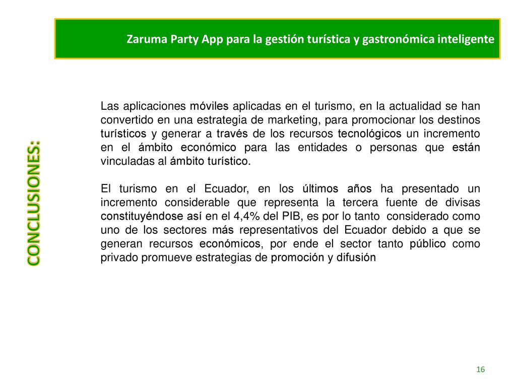 Zaruma Party App para la gestión turística y gastronómica inteligente