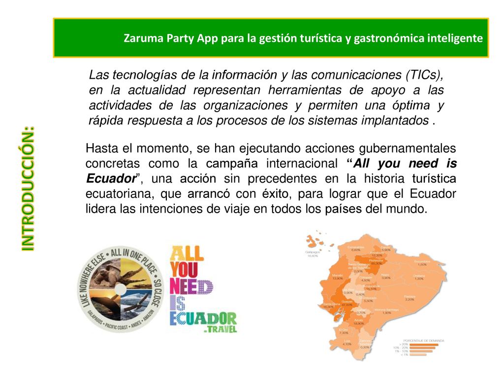 Zaruma Party App para la gestión turística y gastronómica inteligente