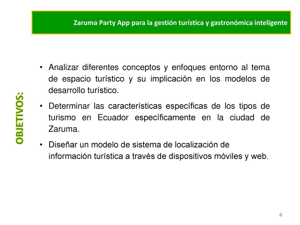 Zaruma Party App para la gestión turística y gastronómica inteligente