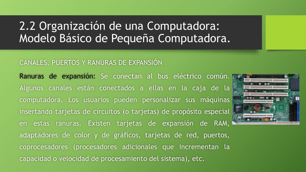 2.2 Organización de una Computadora: Modelo Básico de Pequeña Computadora.