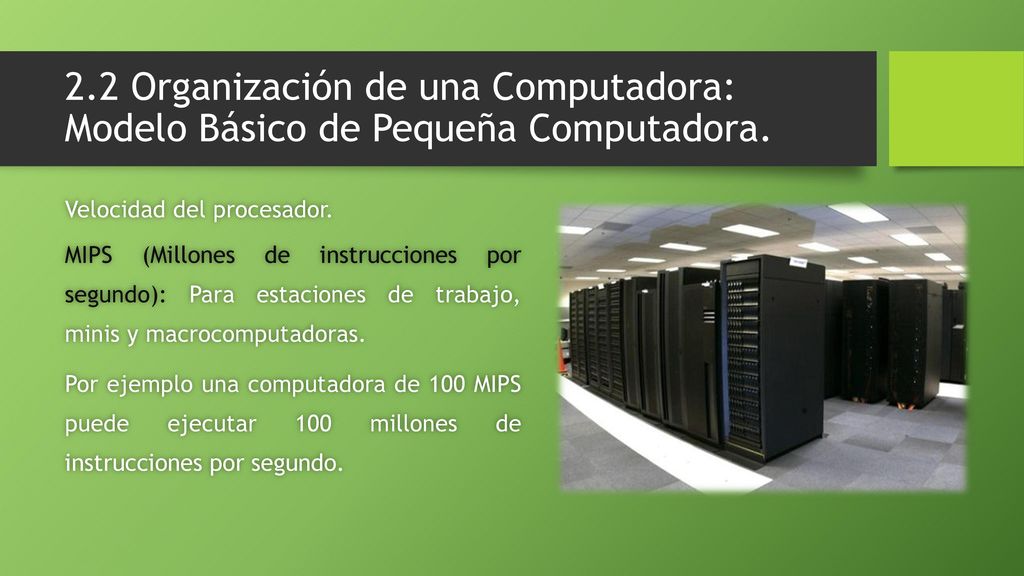 2.2 Organización de una Computadora: Modelo Básico de Pequeña Computadora.