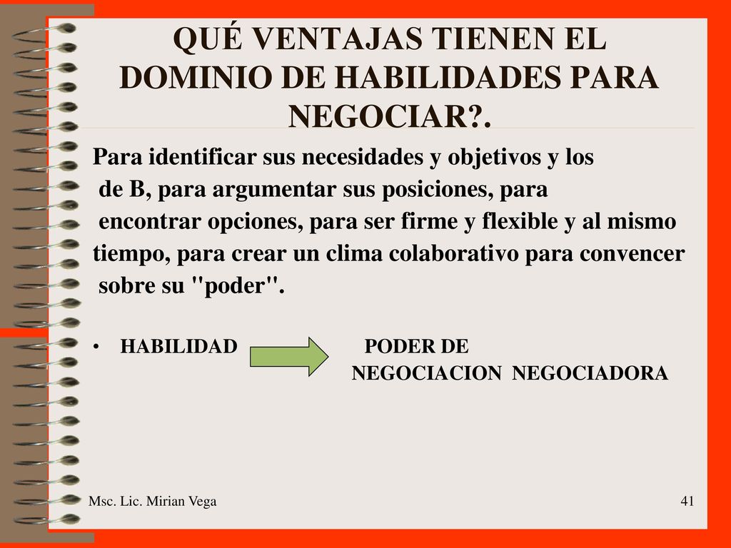 QUÉ VENTAJAS TIENEN EL DOMINIO DE HABILIDADES PARA NEGOCIAR .