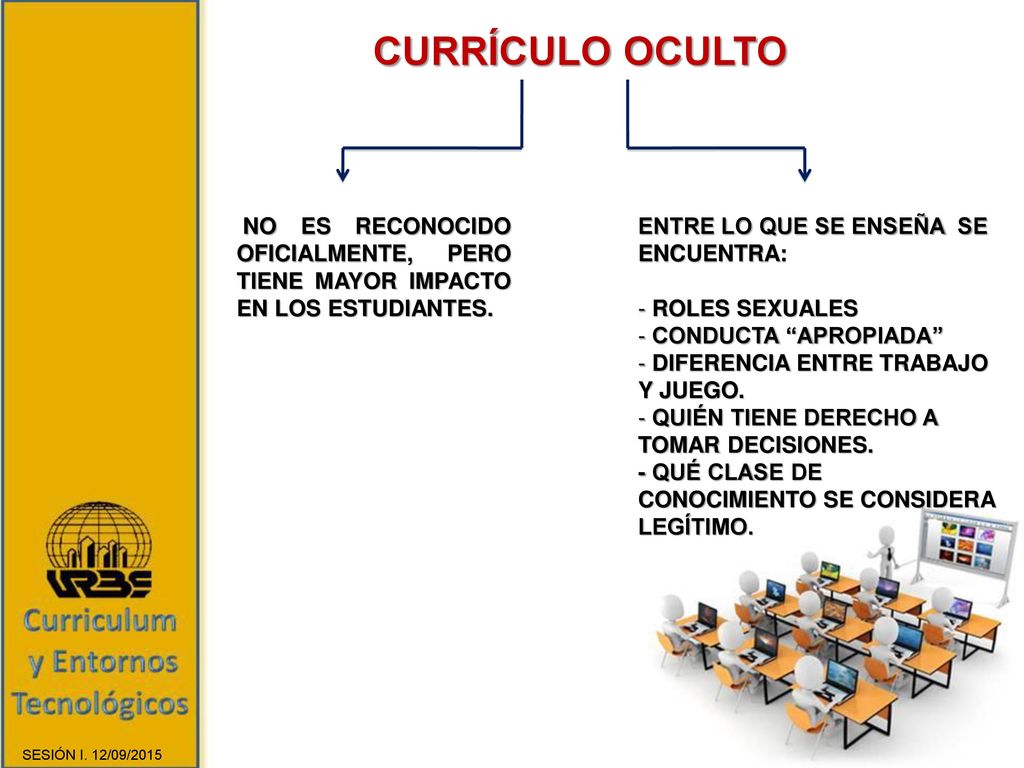 CURRÍCULO OCULTO NO ES RECONOCIDO OFICIALMENTE, PERO TIENE MAYOR IMPACTO EN LOS ESTUDIANTES. ENTRE LO QUE SE ENSEÑA SE ENCUENTRA: