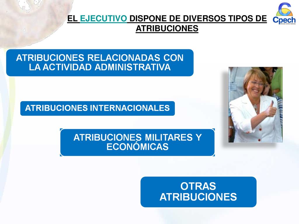 EL EJECUTIVO DISPONE DE DIVERSOS TIPOS DE ATRIBUCIONES