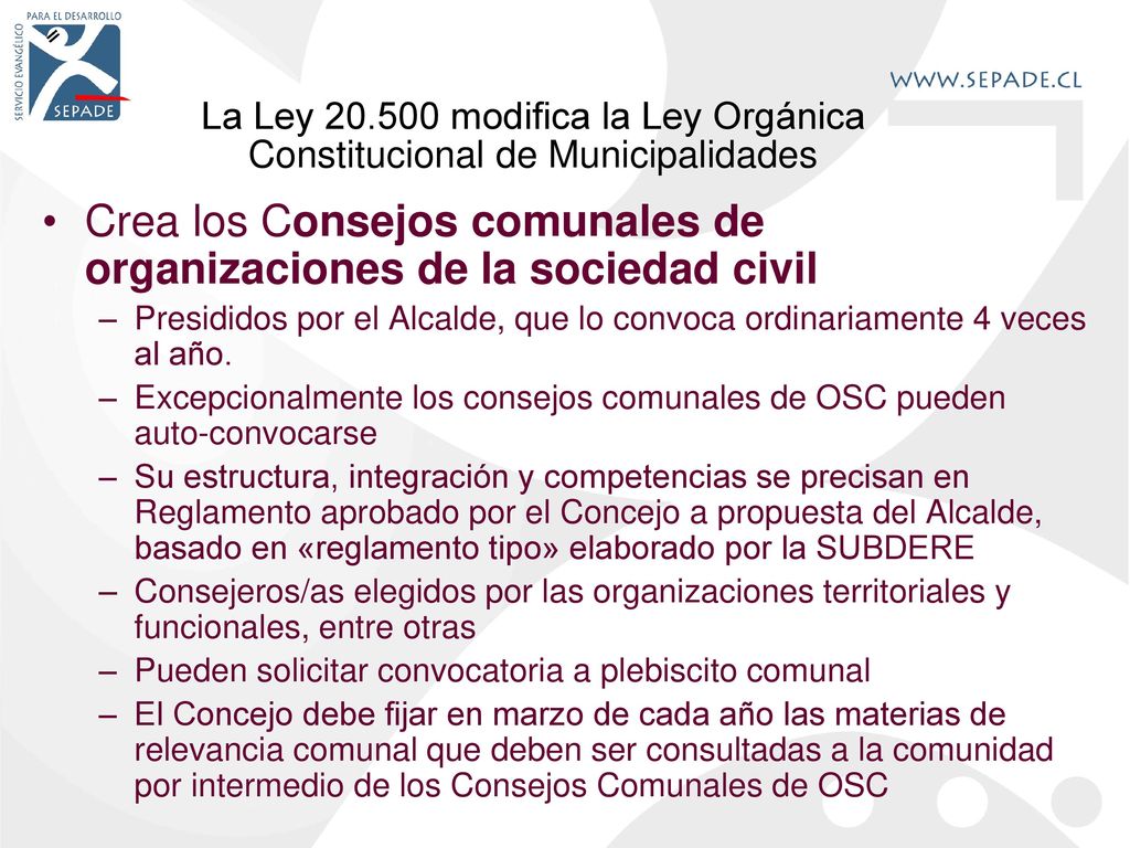 Crea los Consejos comunales de organizaciones de la sociedad civil