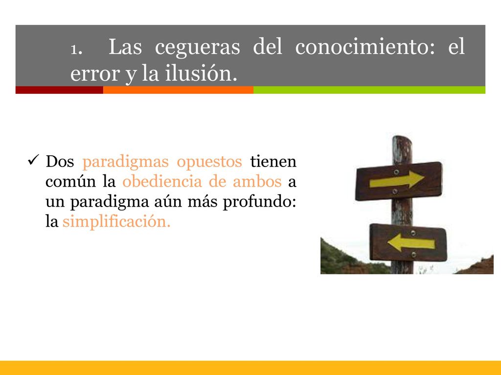1. Las cegueras del conocimiento: el error y la ilusión.