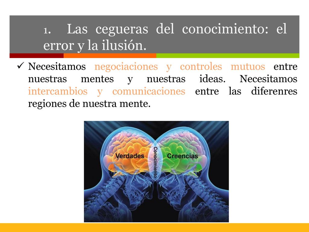 1. Las cegueras del conocimiento: el error y la ilusión.