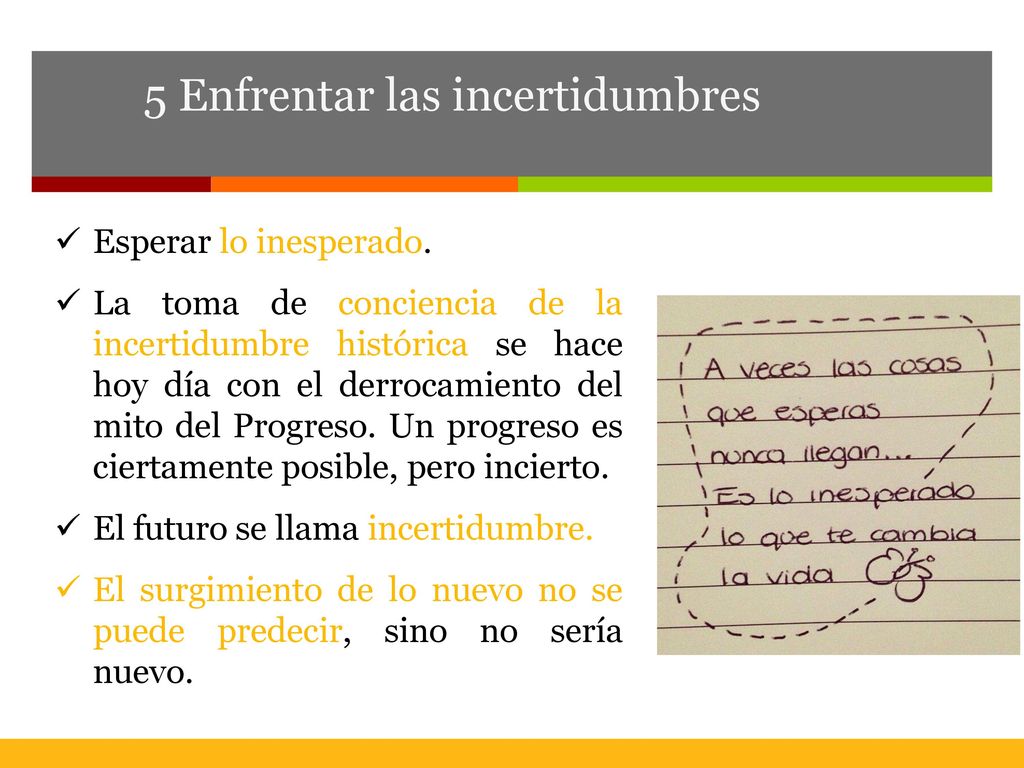 5 Enfrentar las incertidumbres