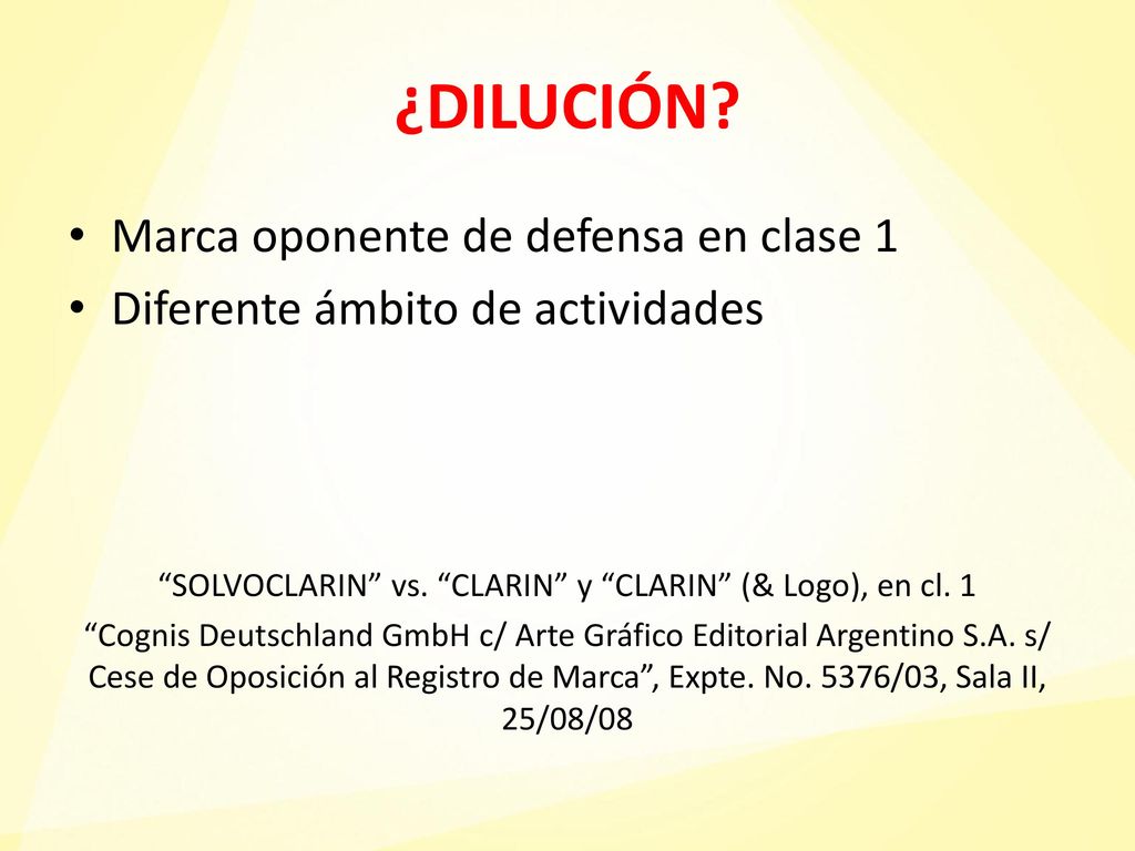 SOLVOCLARIN vs. CLARIN y CLARIN (& Logo), en cl. 1