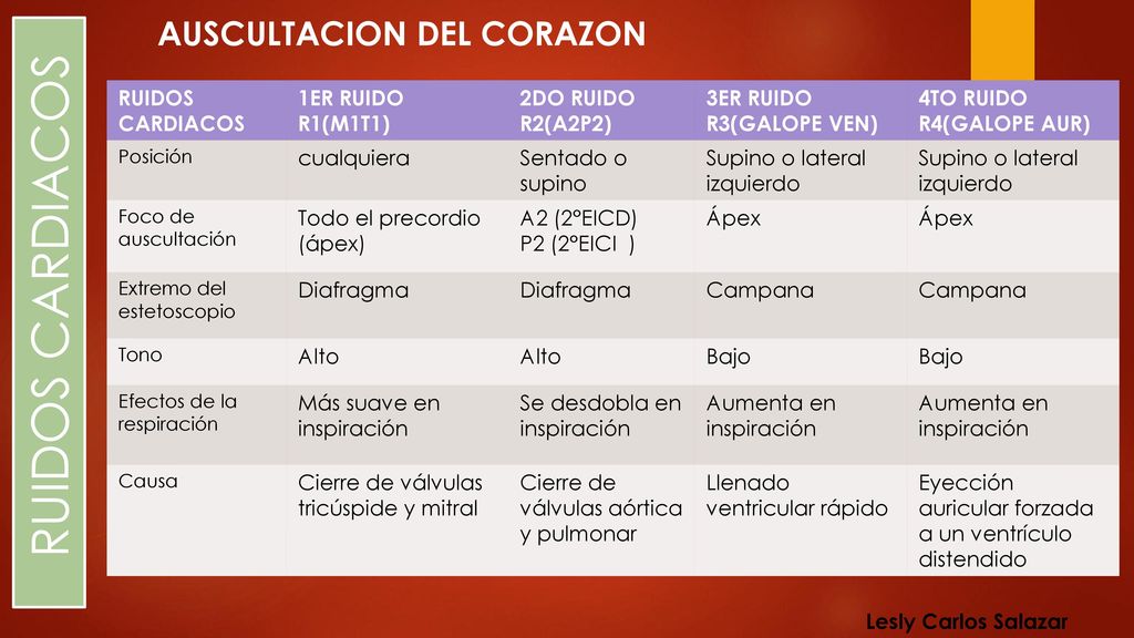 RUIDOS CARDIACOS AUSCULTACION DEL CORAZON RUIDOS CARDIACOS 1ER RUIDO