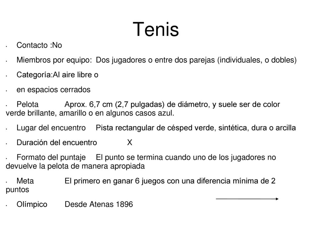 Tenis Contacto :No. Miembros por equipo: Dos jugadores o entre dos parejas (individuales, o dobles)