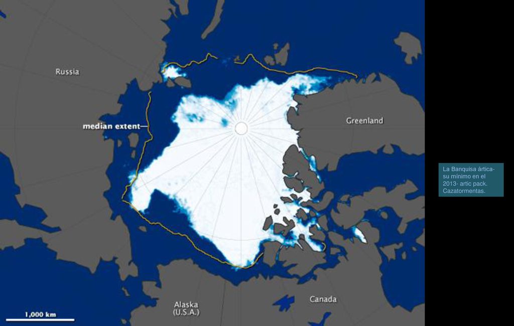 La Banquisa ártica- su mínimo en el artic pack. Cazatormentas.