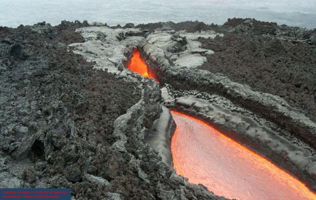 Canales de lava – conducto de lava aa- escoriácea