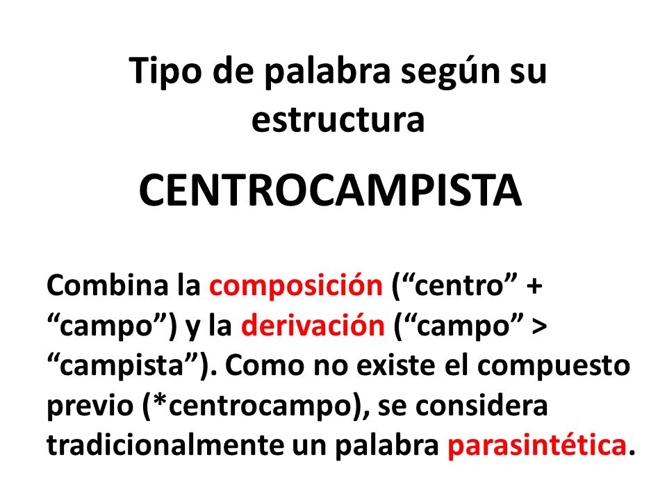 Tipo de palabra según su estructura