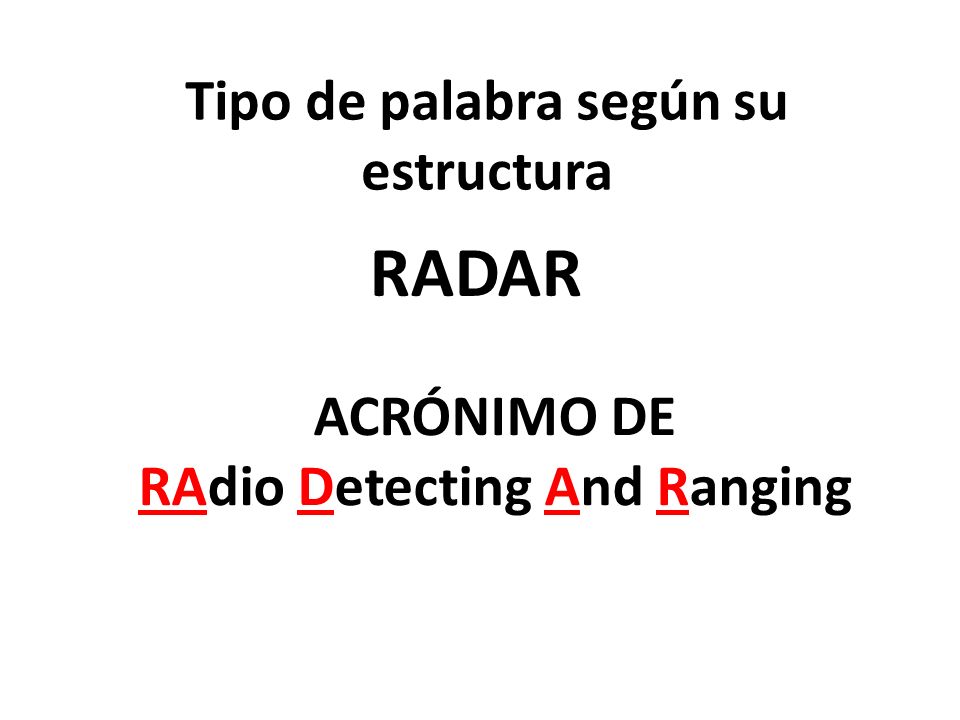 Tipo de palabra según su estructura